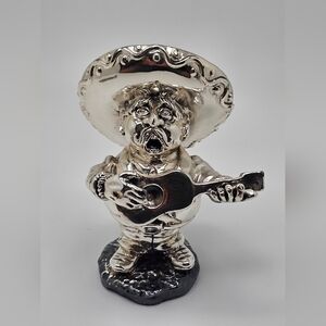 Zanfeld Plata 999 Serenading Guitar Musician Silver Sculpture Mexican Figurine
